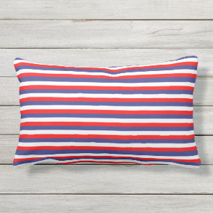 Coussin Rectangle Le quatrième de fête de rouge, blanc et bleu de