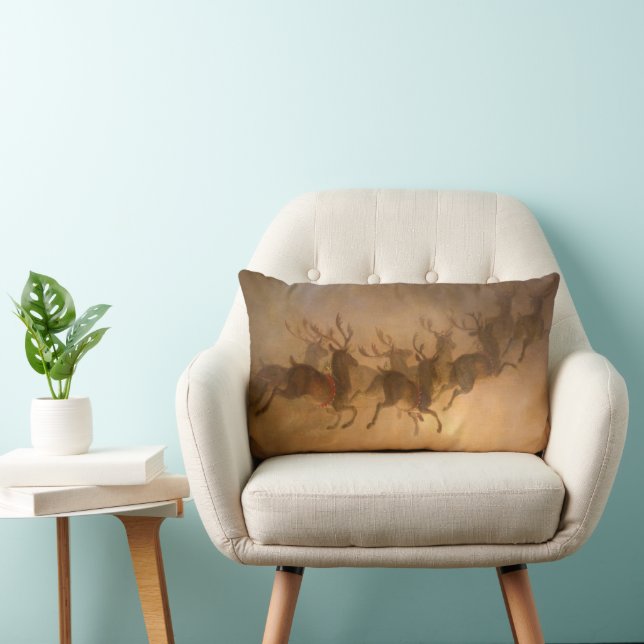 Coussin Rectangle Le renne du Père Noël par William Holbrook Beard (Chaise)