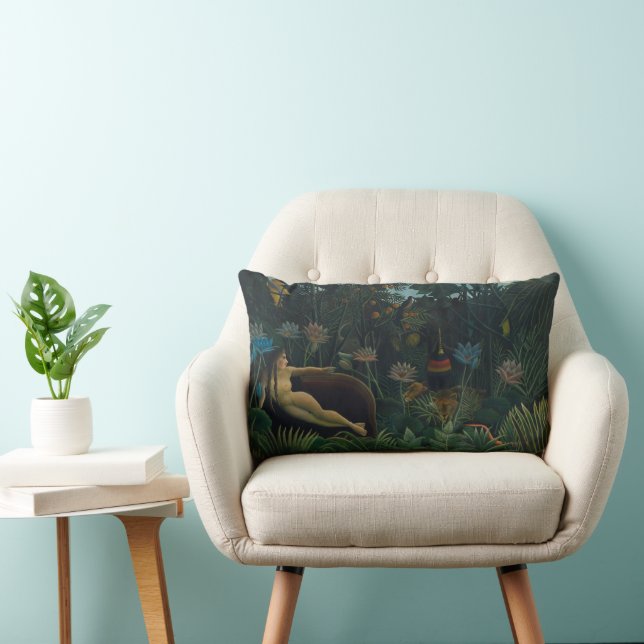 Coussin Rectangle Le Rêve (Le Rêve Exotique) par Henri Rousseau (Chaise)