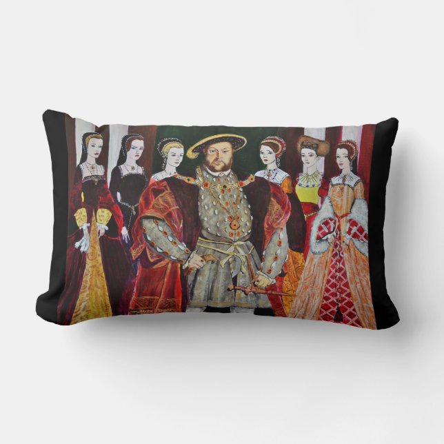 Coussin Rectangle Le roi Henri Le Huitième et ses six femmes (Recto)