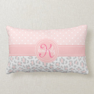 Coussin Rectangle Le rose élégant d'empreinte de léopard pointille