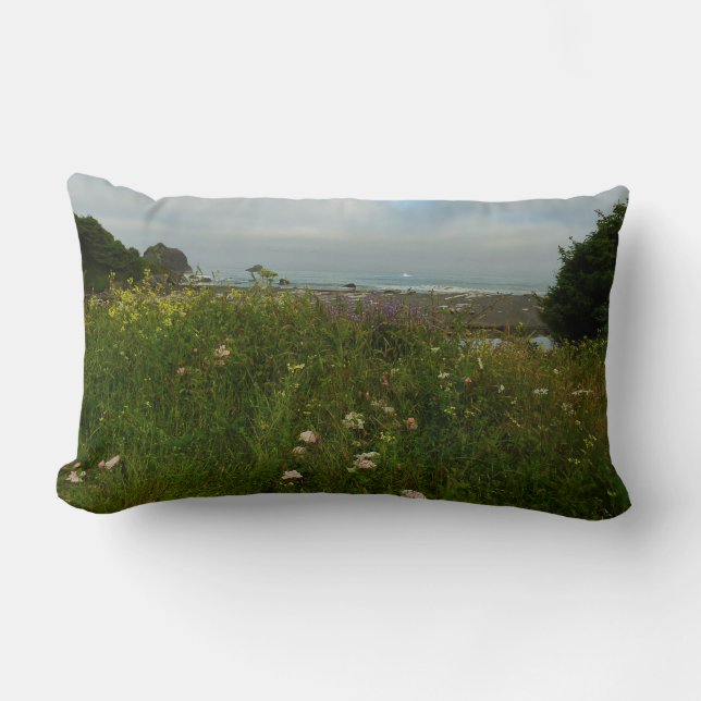 Coussin Rectangle Le sentier de la boucle Yurok au parc national Red (Recto)