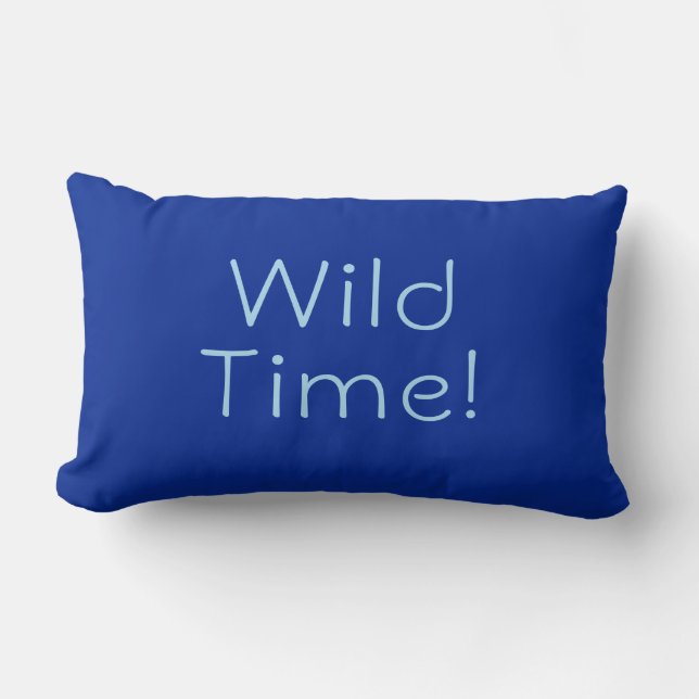 Coussin Rectangle "Le temps fou !" Cobalt & Blue Funny Fun (Recto)