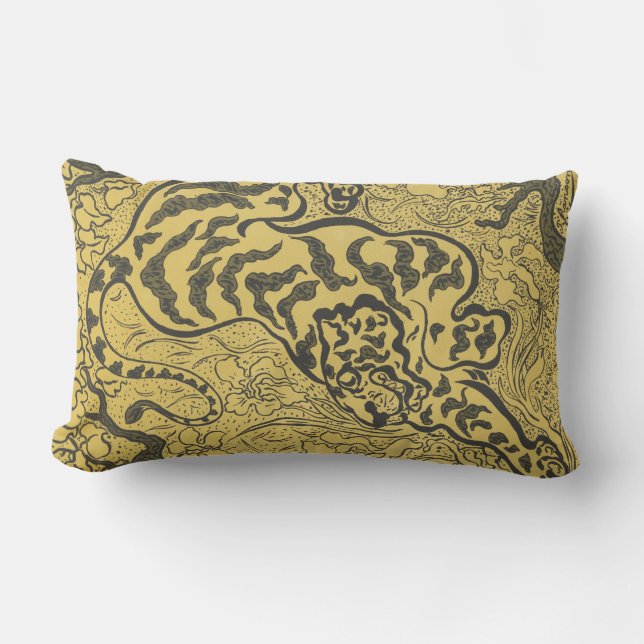 Coussin Rectangle Le tigre dans la jungle (animal sauvage) (par Paul (Recto)