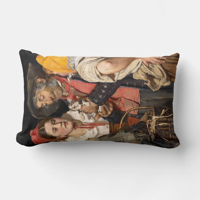 Coussin Rectangle Le trésor du vieil homme (Le chat) (par Karl Gusso (Recto)