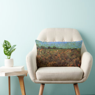 Coussin Rectangle Le vignoble vert par Vincent van Gogh