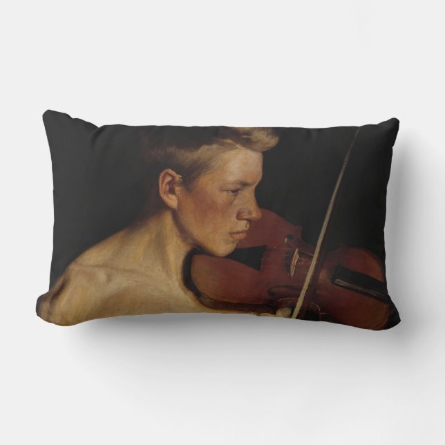 Coussin Rectangle Le violoniste (musicien masculin) (par Pekka Halon (Recto)