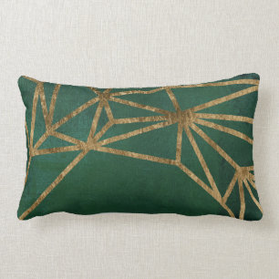 Coussin Rectangle Le Web de la jungle verte et de l'or