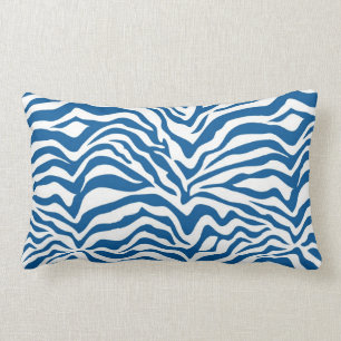 Coussin Rectangle Le zèbre bleu d'amusement barre le poster de