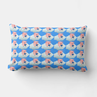 Coussin Rectangle Lecteur de cochon de dessin mignon sur Cloud Lumba