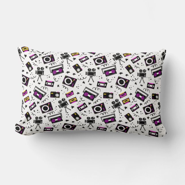 Coussin Rectangle Lecteur de musique, magnétophone, bande vidéo, cam (Recto)