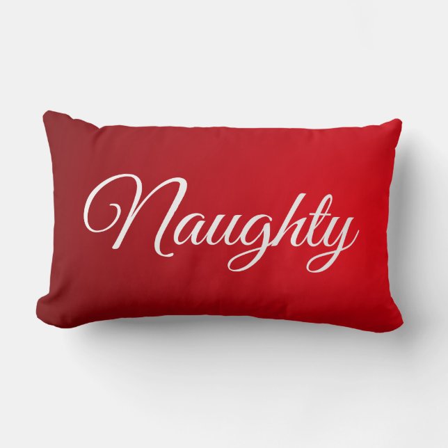 Coussin Rectangle Lecture de script rouge blanc coquin ou joli (Recto)