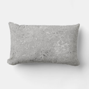Coussin Rectangle "L'élégance en argent : des fleurs d'hibiscus brûl