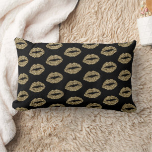 Coussin Rectangle Leopard Kiss - Empreinte de léopard Motif des lèvr