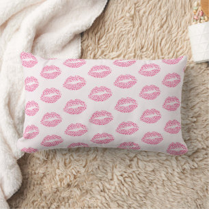 Coussin Rectangle Leopard Kiss - Motif des lèvres Empreintes de léop