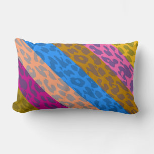 Coussin Rectangle Léopard Peau multicolore Motif à bande