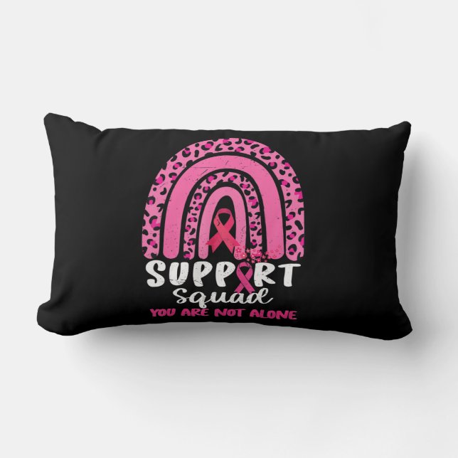 Coussin Rectangle Leopard rose arc-en-ciel Soutien Squad Cancer du s (Recto)