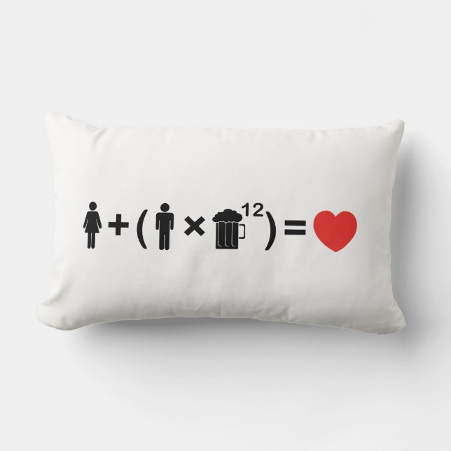 Coussin Rectangle L'équation de l'amour pour les hommes (Recto)