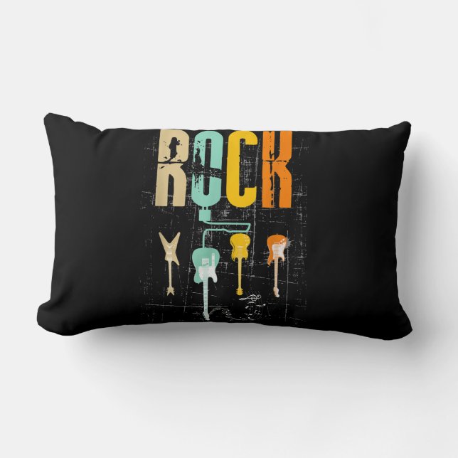 Coussin Rectangle Les amateurs de guitare | Style rétro | Cadeau Pou (Recto)