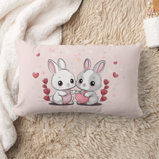 Coussin Rectangle Les amateurs de lapin en caricature adorent les co (Couverture)