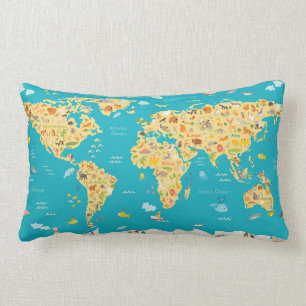 Coussin Rectangle Les animaux du monde