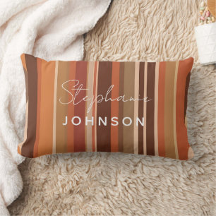 Coussin Rectangle les années 70 Vintage Retro Stripes Monogramme per