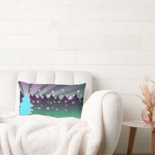 Coussin Rectangle Les arbres de Noël dans les tons verts