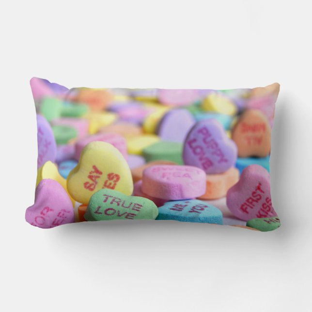 Coussin Rectangle Les bonbons de coeur de la Saint Valentin (Recto)