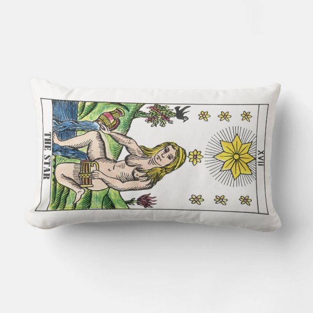 Coussin Rectangle Les Cartes de Tarot Soleil & Étoile (Recto)