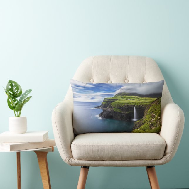 Coussin Rectangle Les cascades | Îles Féroé, Danemark (Chaise)
