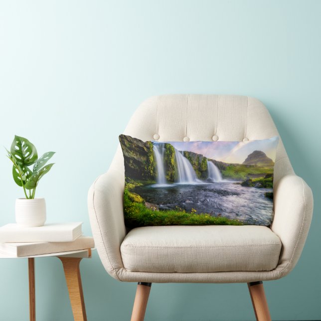 Coussin Rectangle Les cascades | Kirkjufellsfoss, Islande (Chaise)