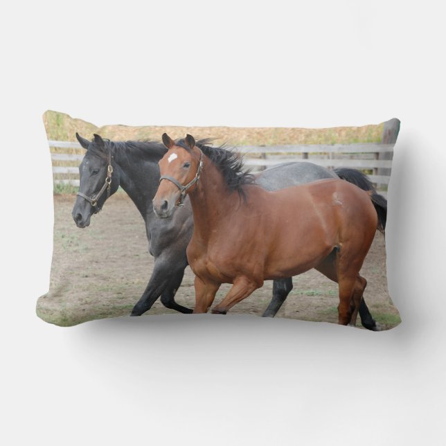 Coussin Rectangle Les chevaux galopants (Recto)