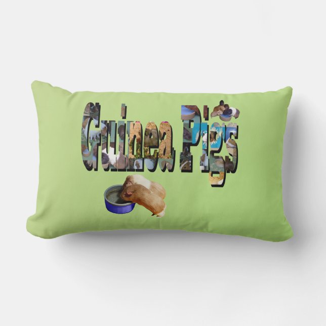 Coussin Rectangle Les Cochons De Guinée Est Le Mot, Lumbar Cushion (Recto)