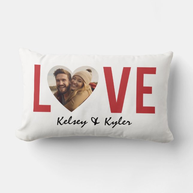 Coussin Rectangle Les couples de Saint Valentin Aimer Photo (Recto)