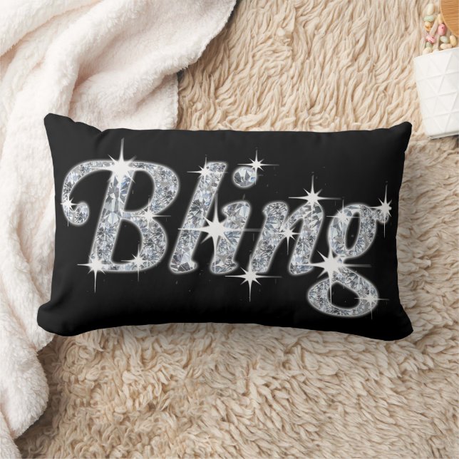 Coussin Rectangle Les diamants brillants scintillent faux texte part (Couverture)