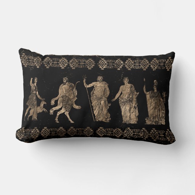 Coussin Rectangle Les divinités grecques et l'ornement de Meander (Recto)