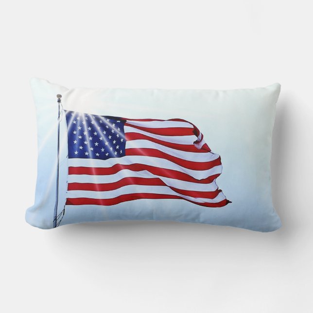 Coussin Rectangle Les Etats-Unis diminuent dans le vent (Recto)