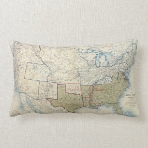 Coussin Rectangle Les Etats-Unis en juin 1861