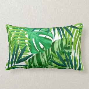 Coussin Rectangle Les Feuilles de Green Tropical