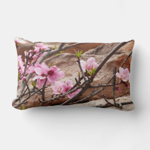 Coussin Rectangle Les fleurs du printemps sur les rochers de Sion