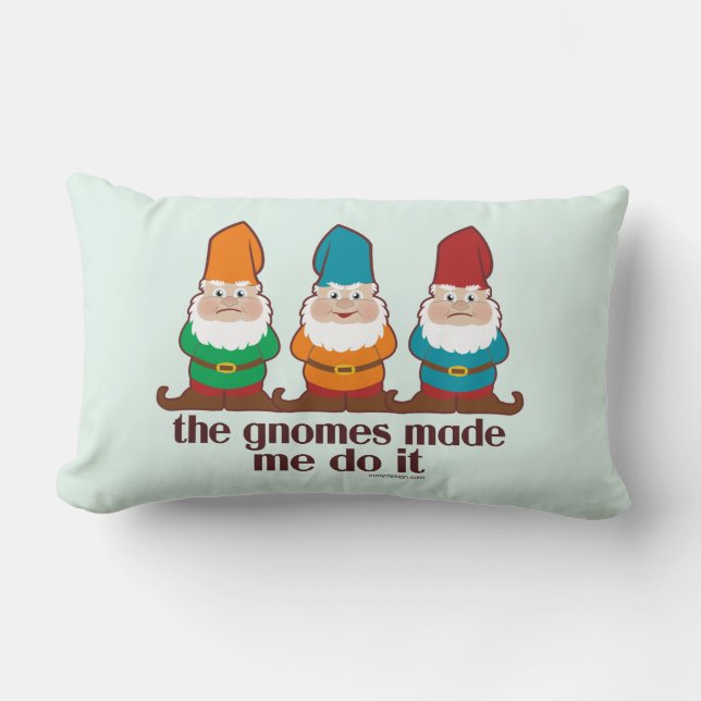 Coussin Rectangle Les Gnomes M'Ont Fait Le Faire (Recto)