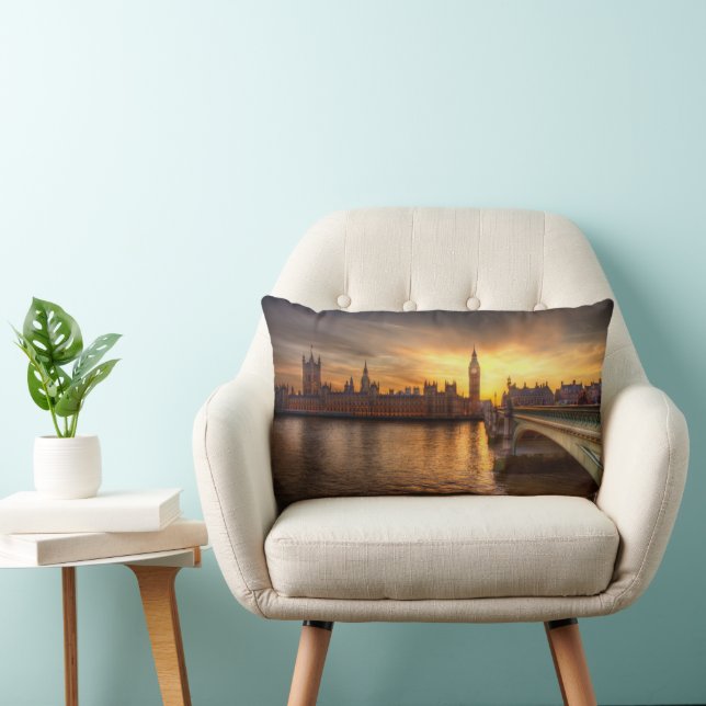 Coussin Rectangle Les monuments | Big Ben & Chambres du Parlement (Chaise)