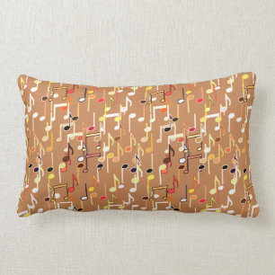 Coussin Rectangle Les notes musicales impriment - le caramel Tan,