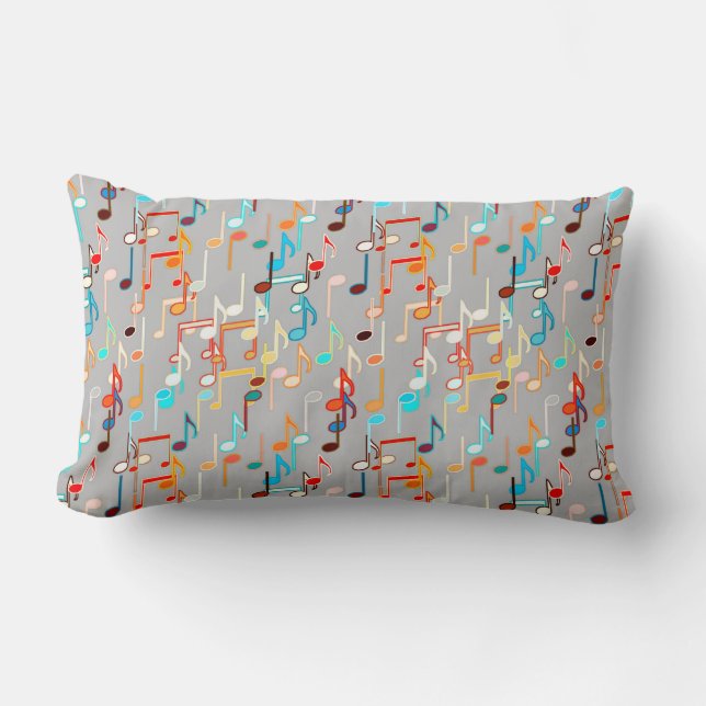 Coussin Rectangle Les notes musicales impriment - le gris moyen, (Recto)