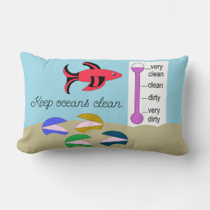 Coussin Rectangle Les palourdes avec les poissons de natation :
