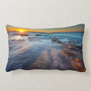 Coussin Rectangle Les rayons du soleil illuminent l'océan Pacifique