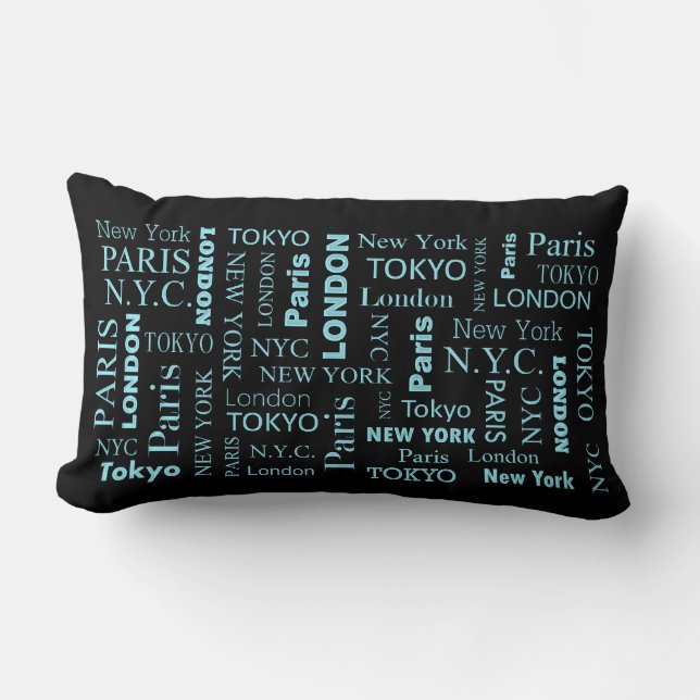 Coussin Rectangle Les villes refroidissent le carreau (Recto)