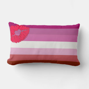 Coussin Rectangle Lesbienne Rouge à Lèvres