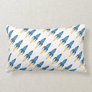 Coussin Rectangle L'espace extra-atmosphérique de bateau bleu de