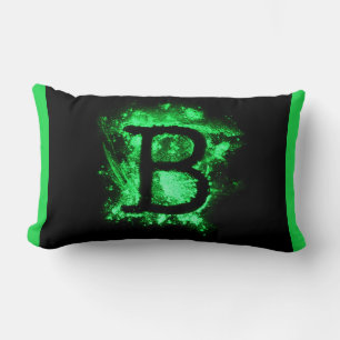 Coussin Rectangle Lettre B - Alphabet majuscule vert